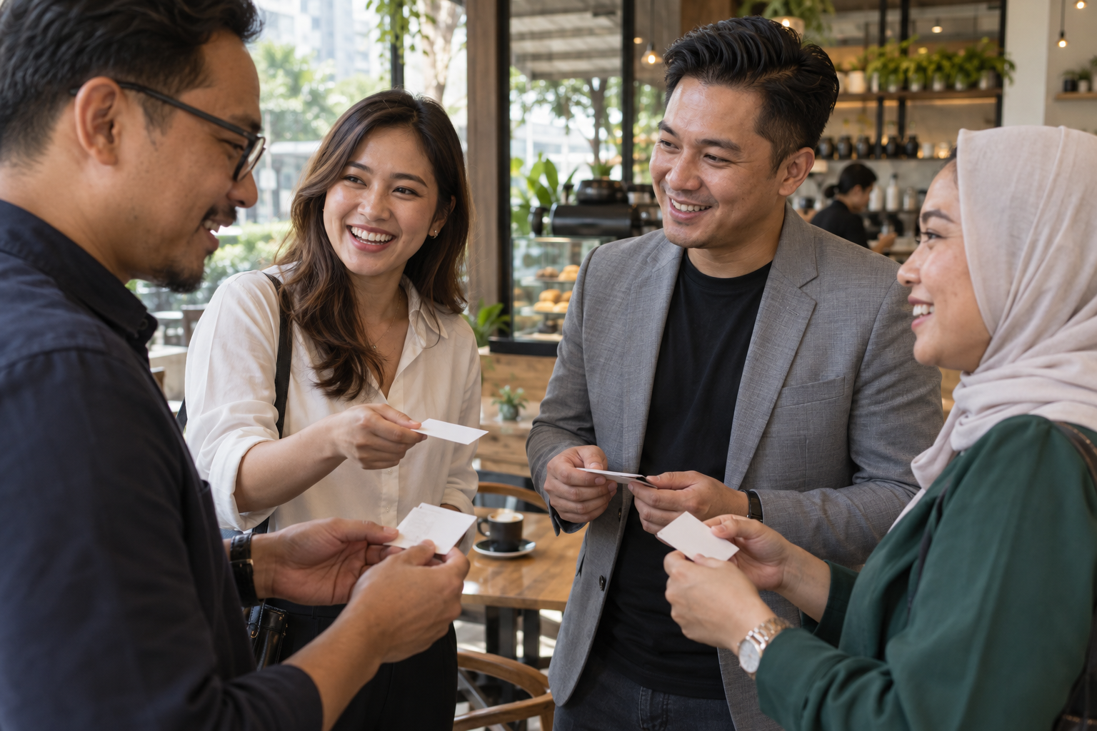 生意人交换想法的概念示意，非真实活动照片